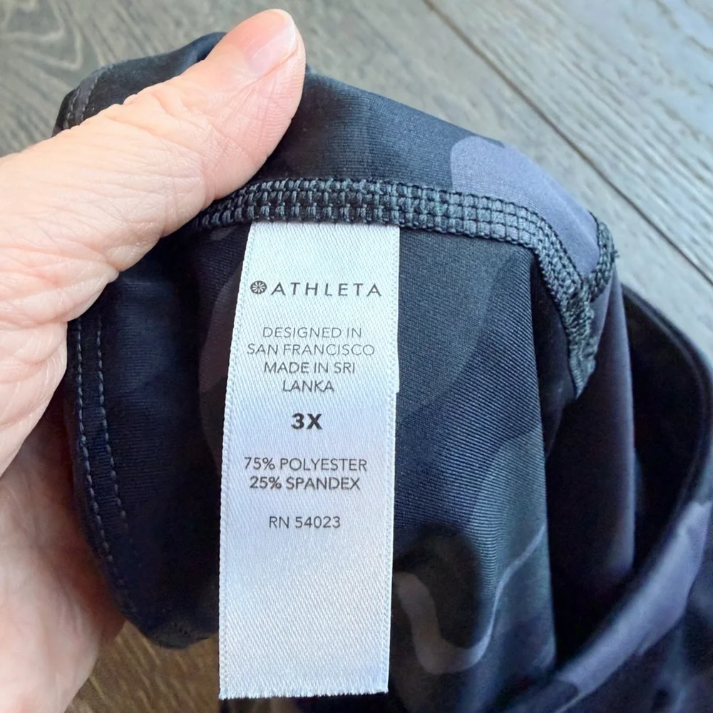 Athleta Ultimate Camo 7/8 Tight in Black / Gray Size 3X